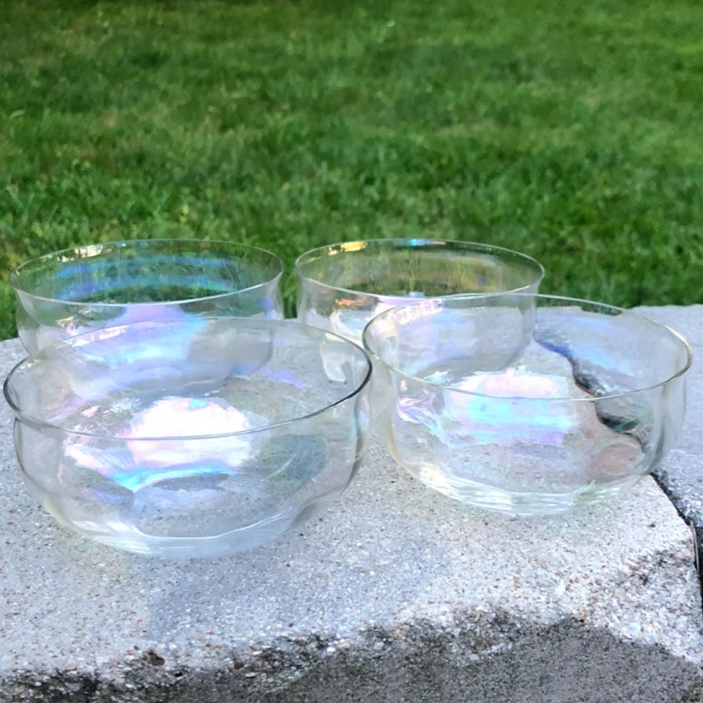 Vintage Iridescent Bowls Set (4)